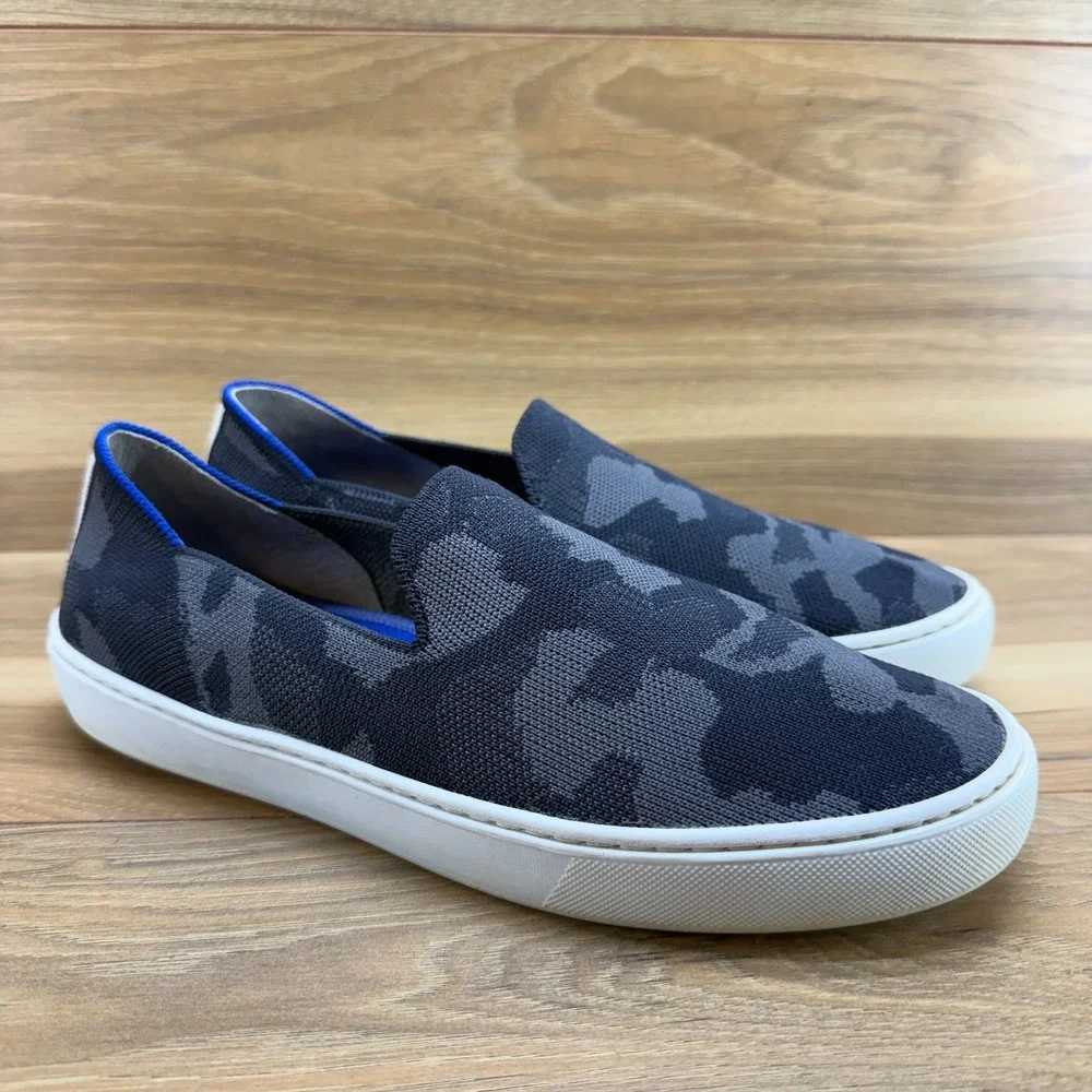 Rothys Original Sneaker Womens 8.5 Gray Camo Comfort Slip‎ On